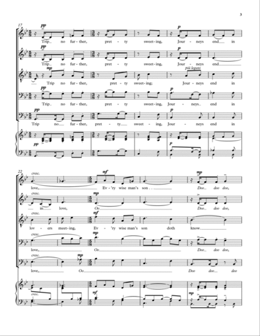 O mistress mine O mistress mine A Cappella scores gallery preview page 3