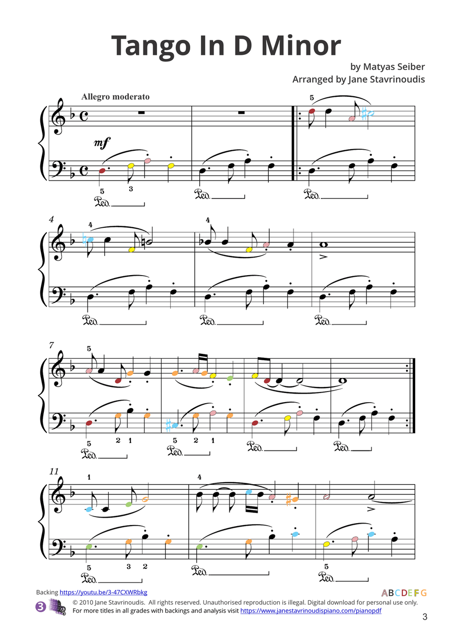 Tango in D minor Piano Method scores gallery preview page 3