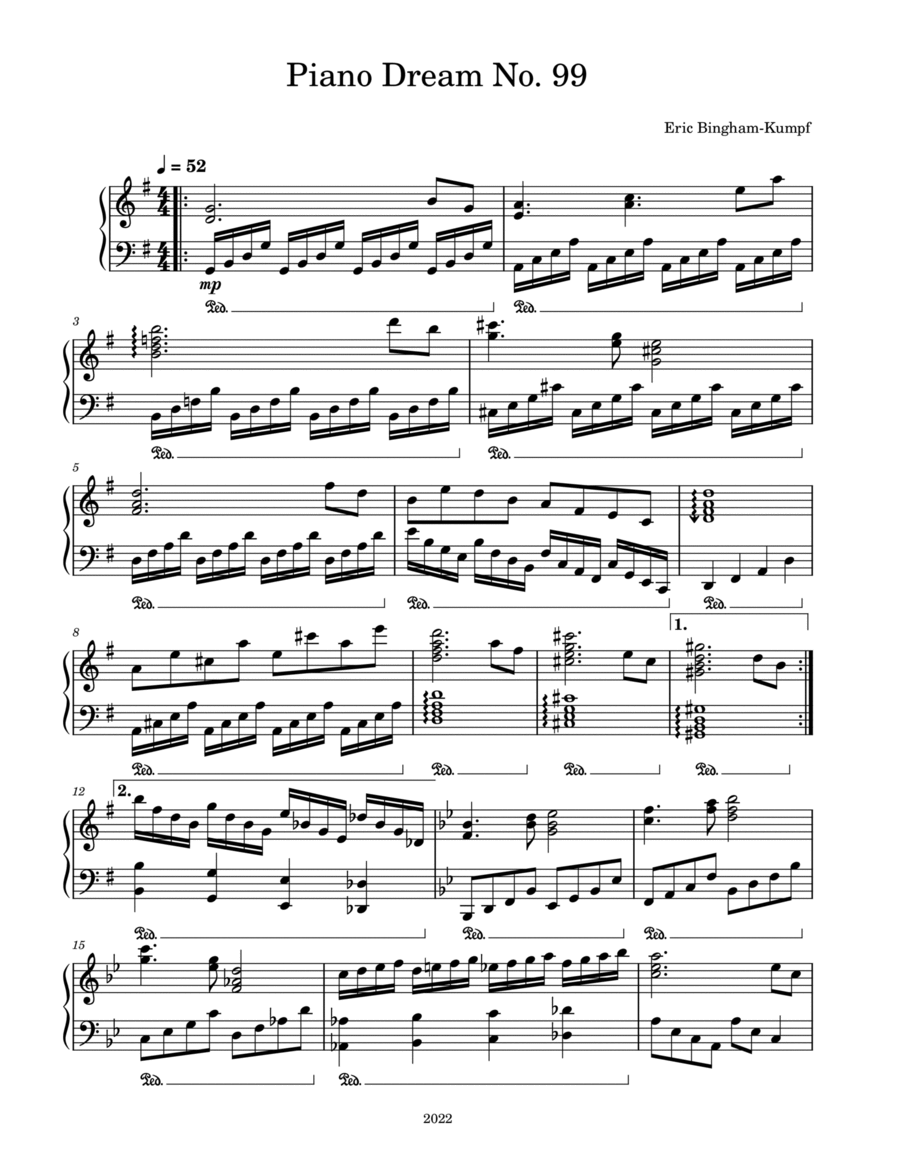 Piano Dream No. 99 Piano Solo scores gallery preview page 1