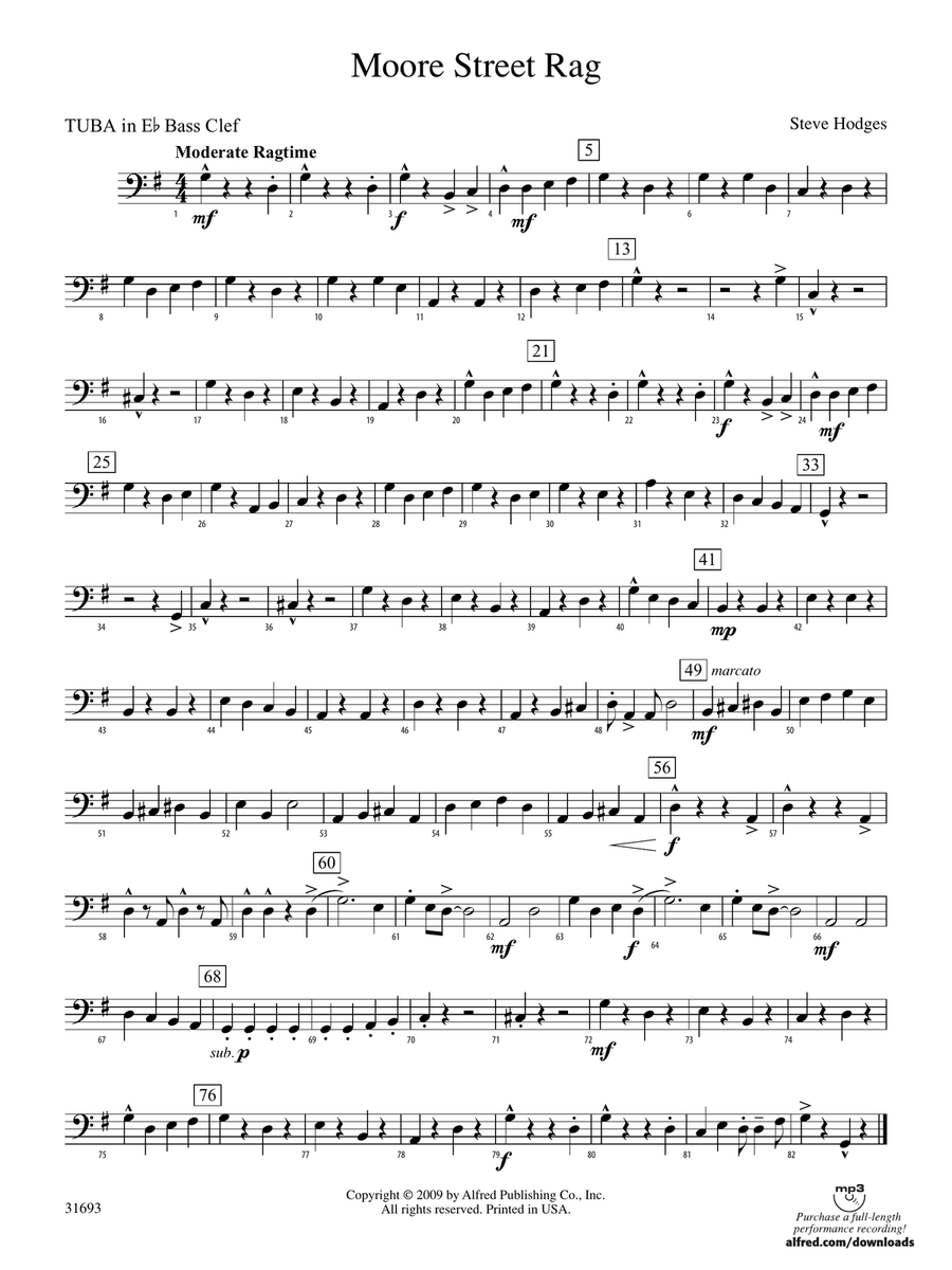 Moore Street Rag: (World Part) E-flat Tuba B.C.