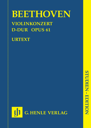 Book cover for Concerto D major for Violin and Orchestra op. 61