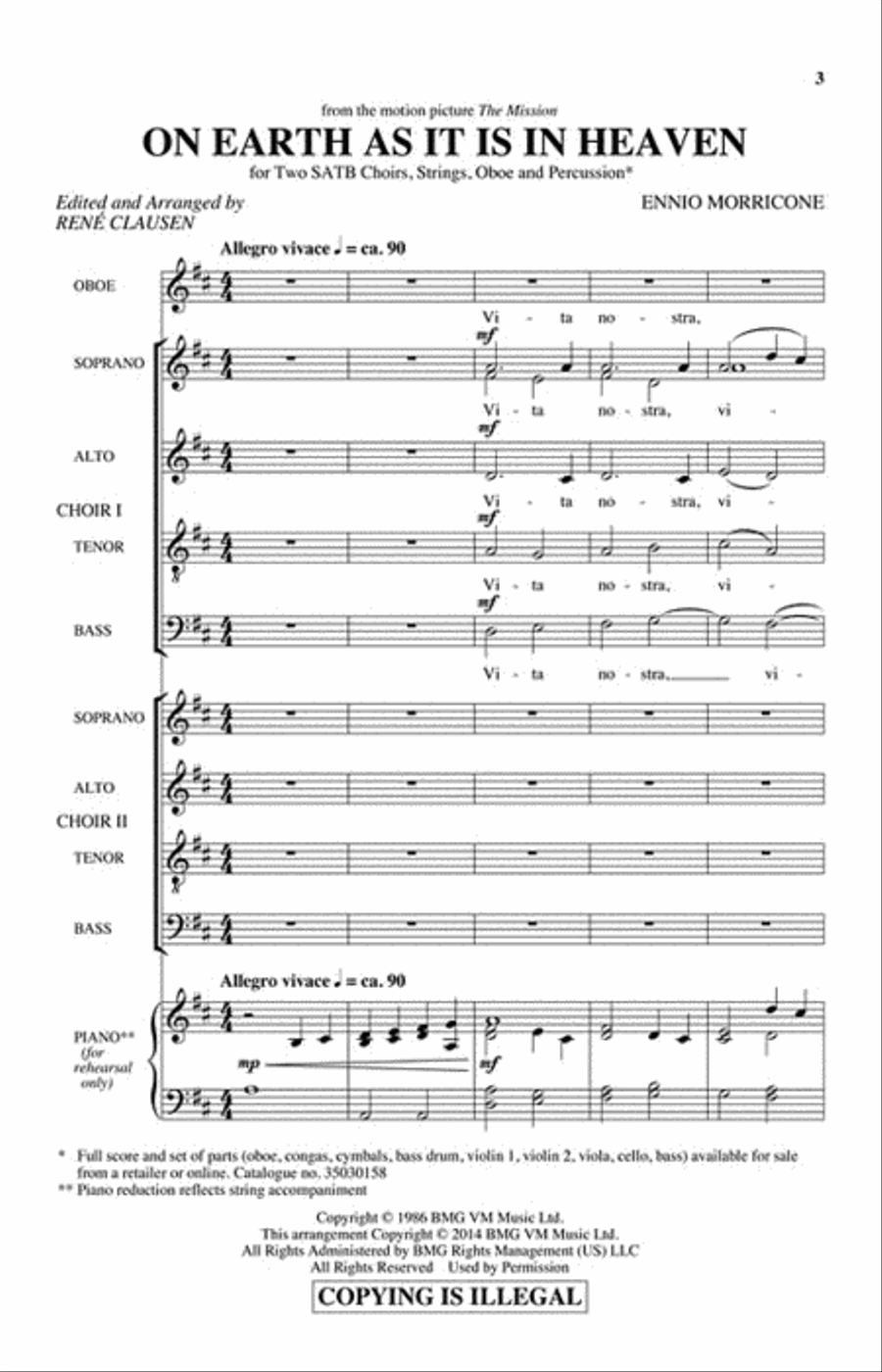 On Earth As It Is In Heaven 4-Part scores gallery preview page 2
