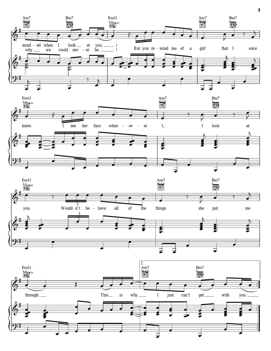 U Remind Me U Remind Me Piano, Vocal, Guitar scores gallery preview page 3