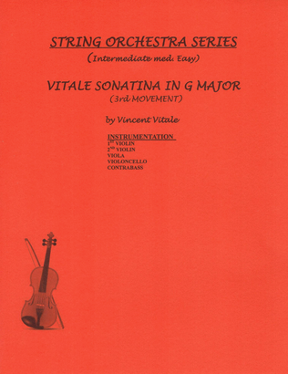 Book cover for VITALE SONATINA IN G MAJOR (3rd Mvt.-Intermediate med. easy)