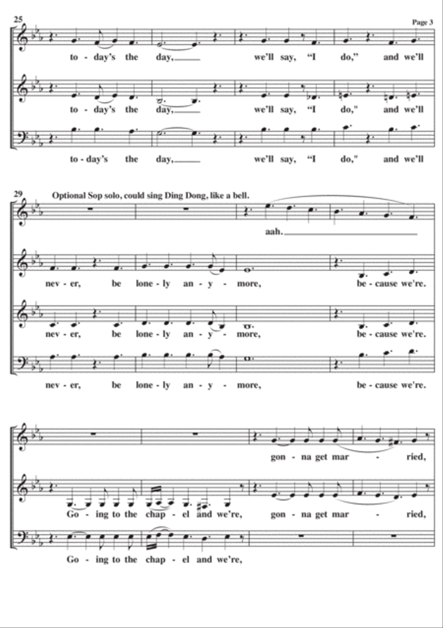 Chapel Of Love 3-Part scores gallery preview page 3
