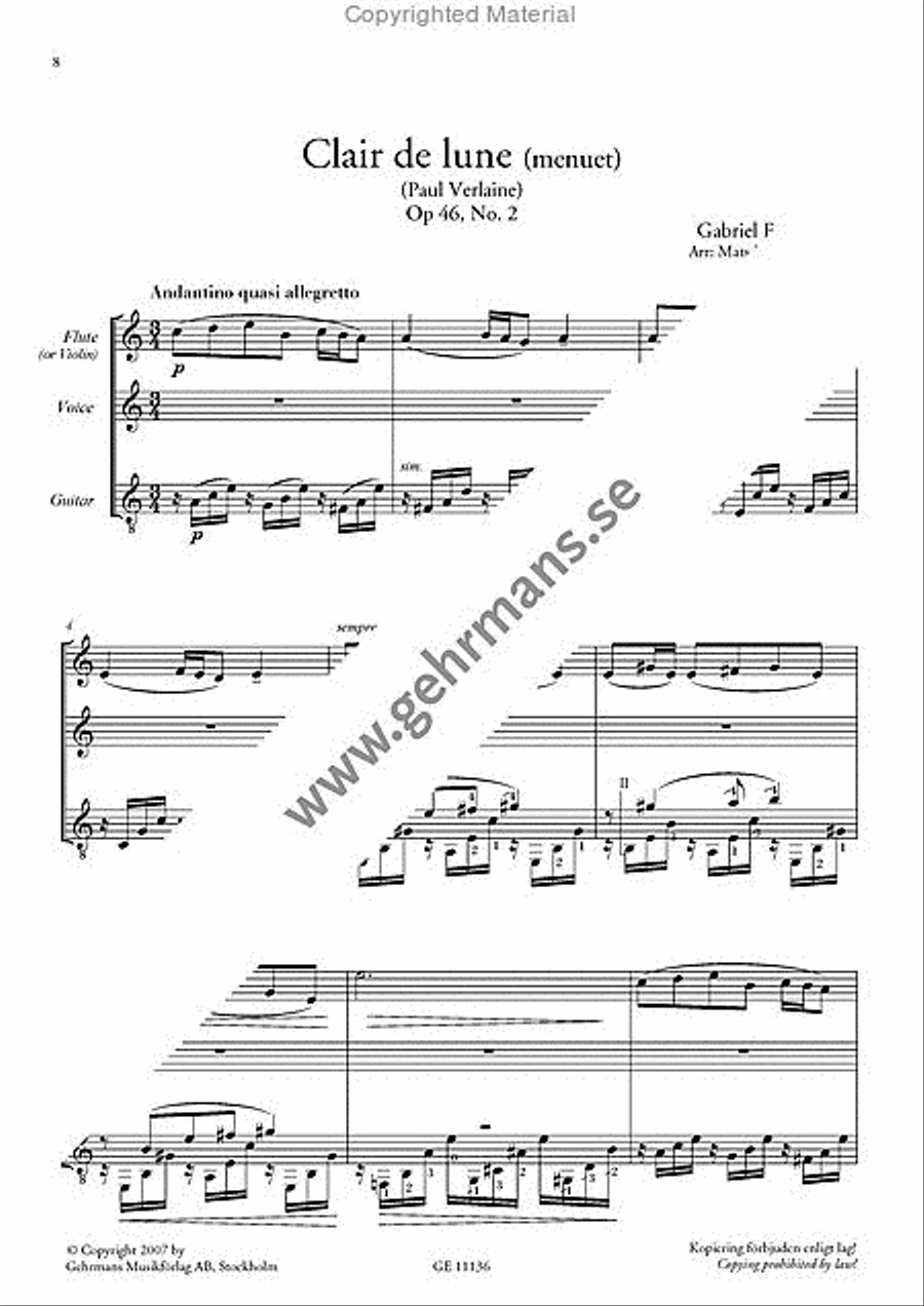 Trois Melodies Flute scores gallery preview page 3