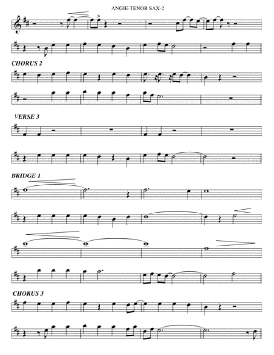 Angie Tenor Saxophone scores gallery preview page 2