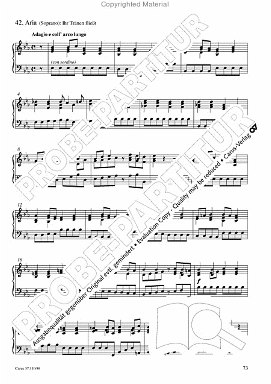 Markuspassion. Werkausgabe Reihe 1, Bd. 7 (Homilius) Organ scores gallery preview page 74