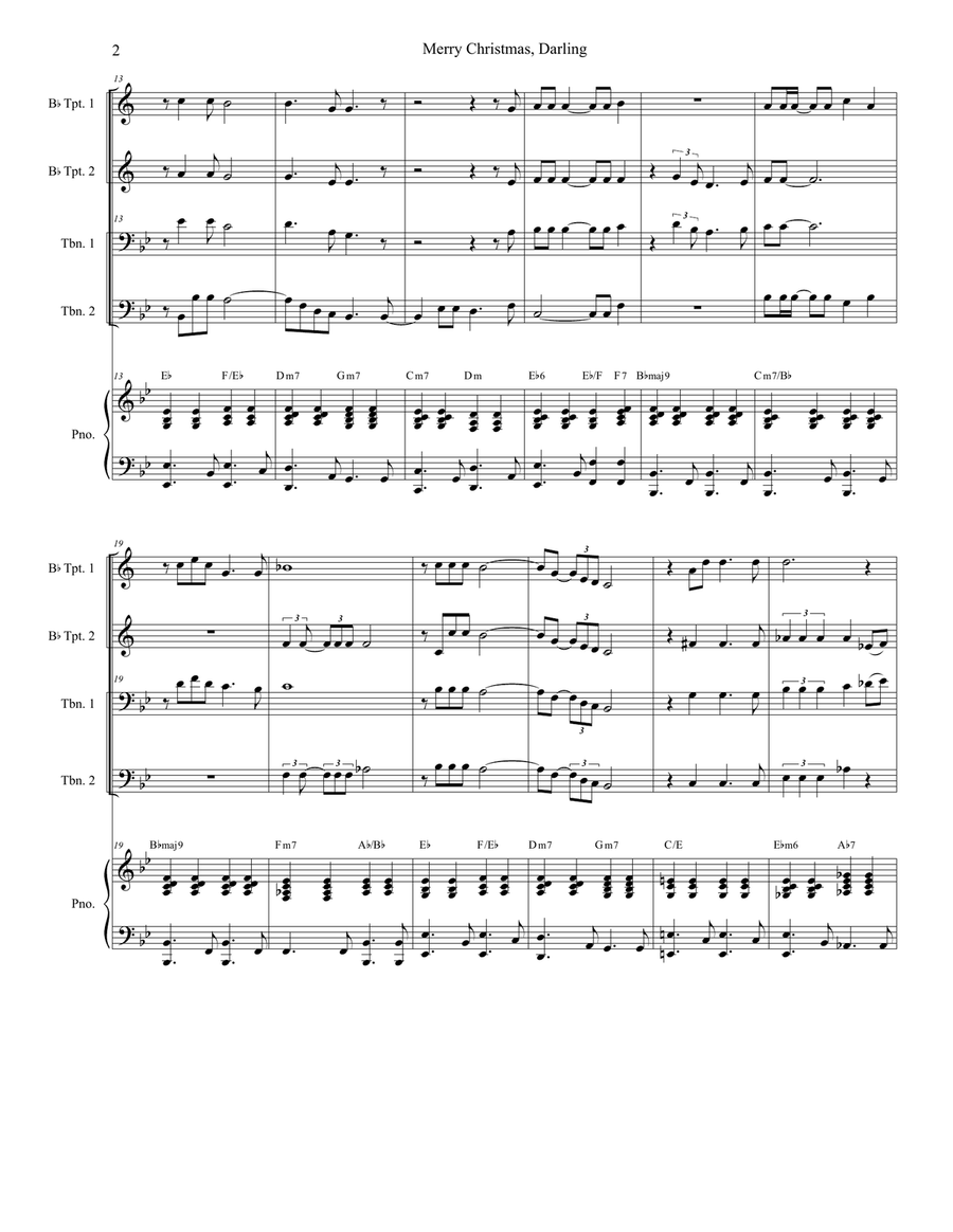 Merry Christmas, Darling Brass Ensemble scores gallery preview page 2