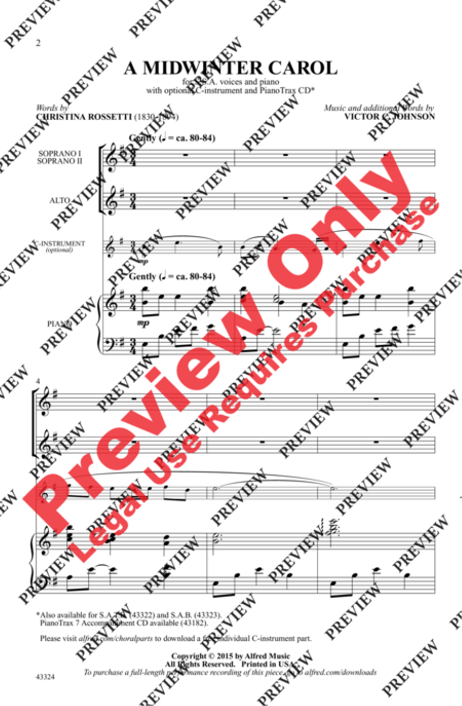 A Midwinter Carol Women's Choir scores gallery preview page 2