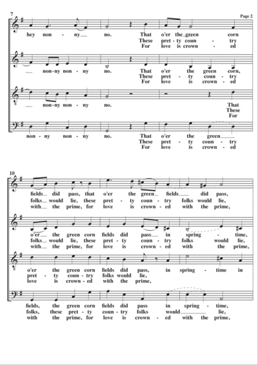 It Was A Lover And His Lass A Cappella SATB 4-Part scores gallery preview page 2