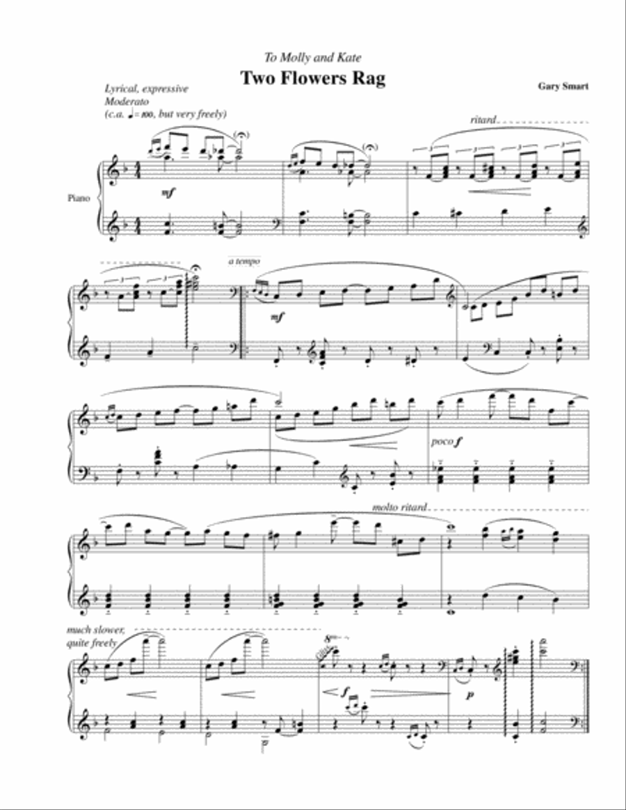 Two Flowers Rag Piano Solo scores gallery preview page 1