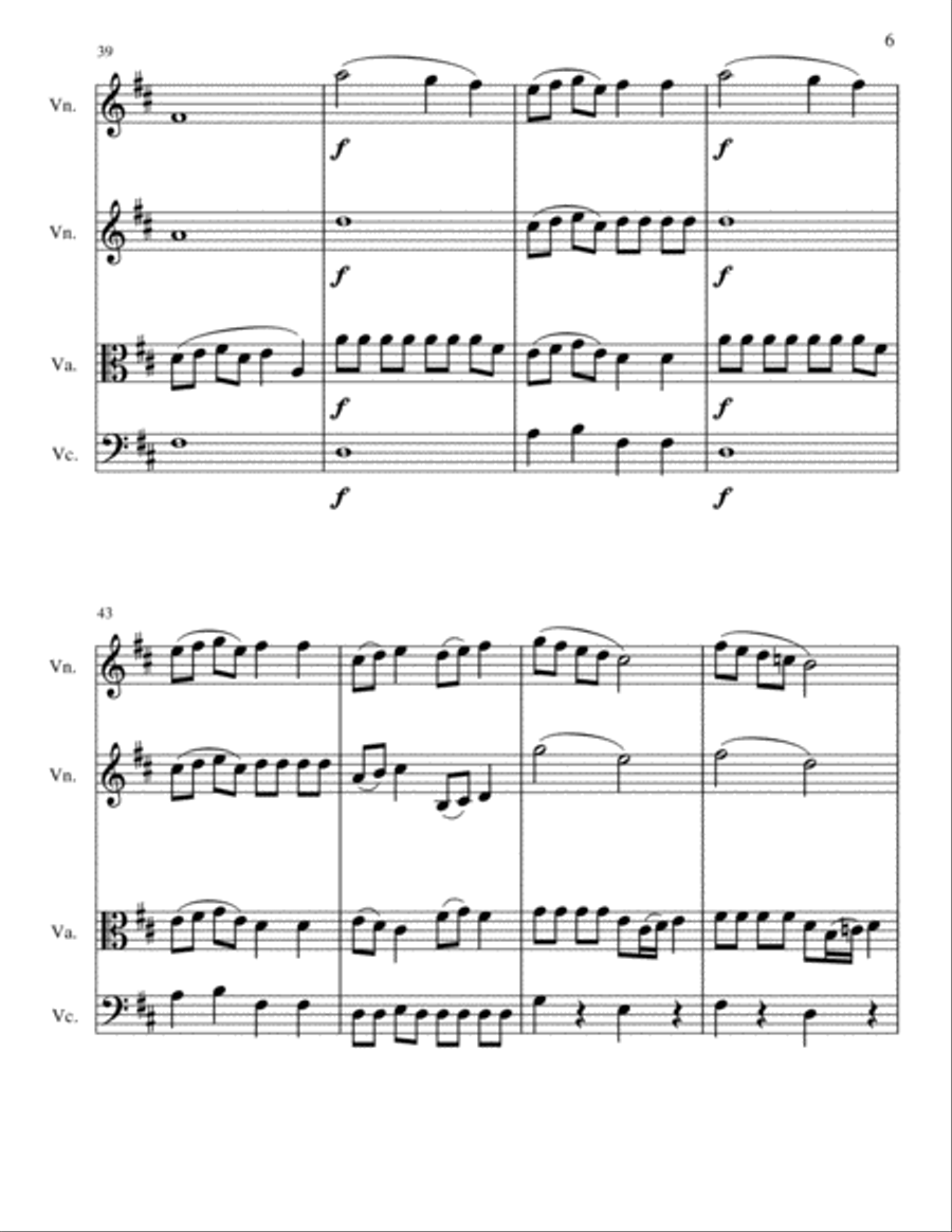 String Quartet No.4 in D Major String Quartet scores gallery preview page 6