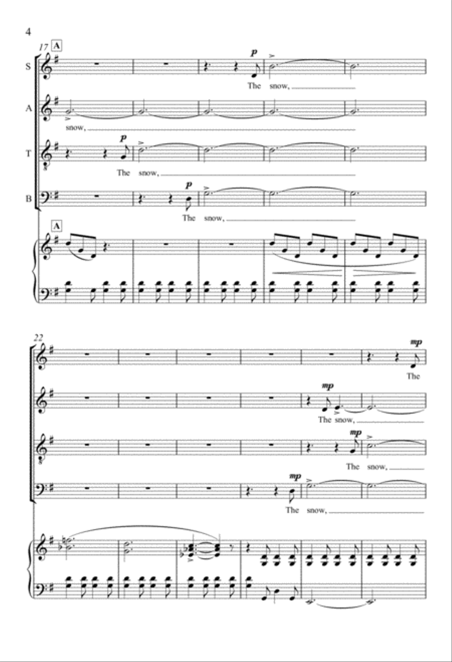 The Snow Lay On the Ground 4-Part scores gallery preview page 4