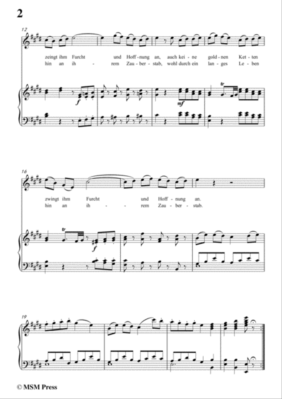 Schubert-Die Fröhlichkeit,in E Major,for Voice&Piano Voice scores gallery preview page 4