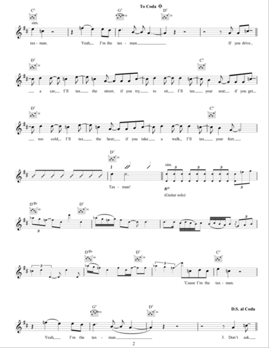 Taxman Piano scores gallery preview page 2