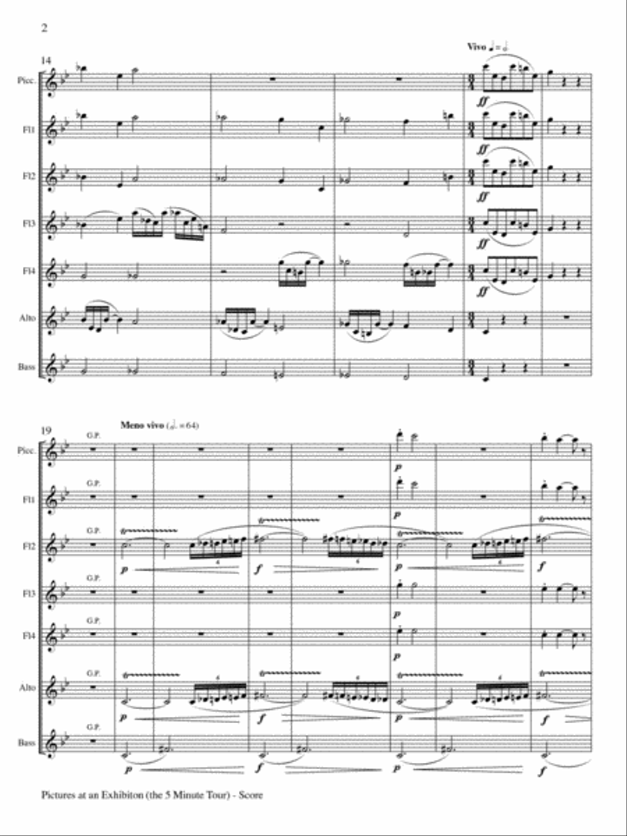 Pictures at an Exhibition (The 5 Minute Tour) for Flute Choir Flute Choir scores gallery preview page 3