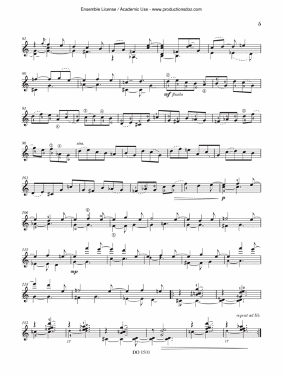 Jeux impairs Classical Guitar scores gallery preview page 5