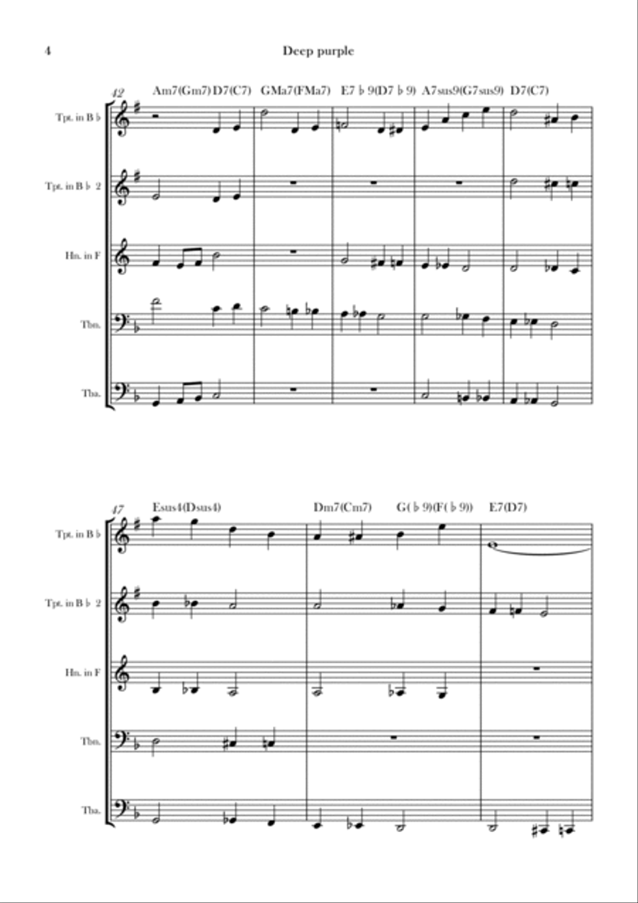 Deep Purple Brass Quintet scores gallery preview page 4