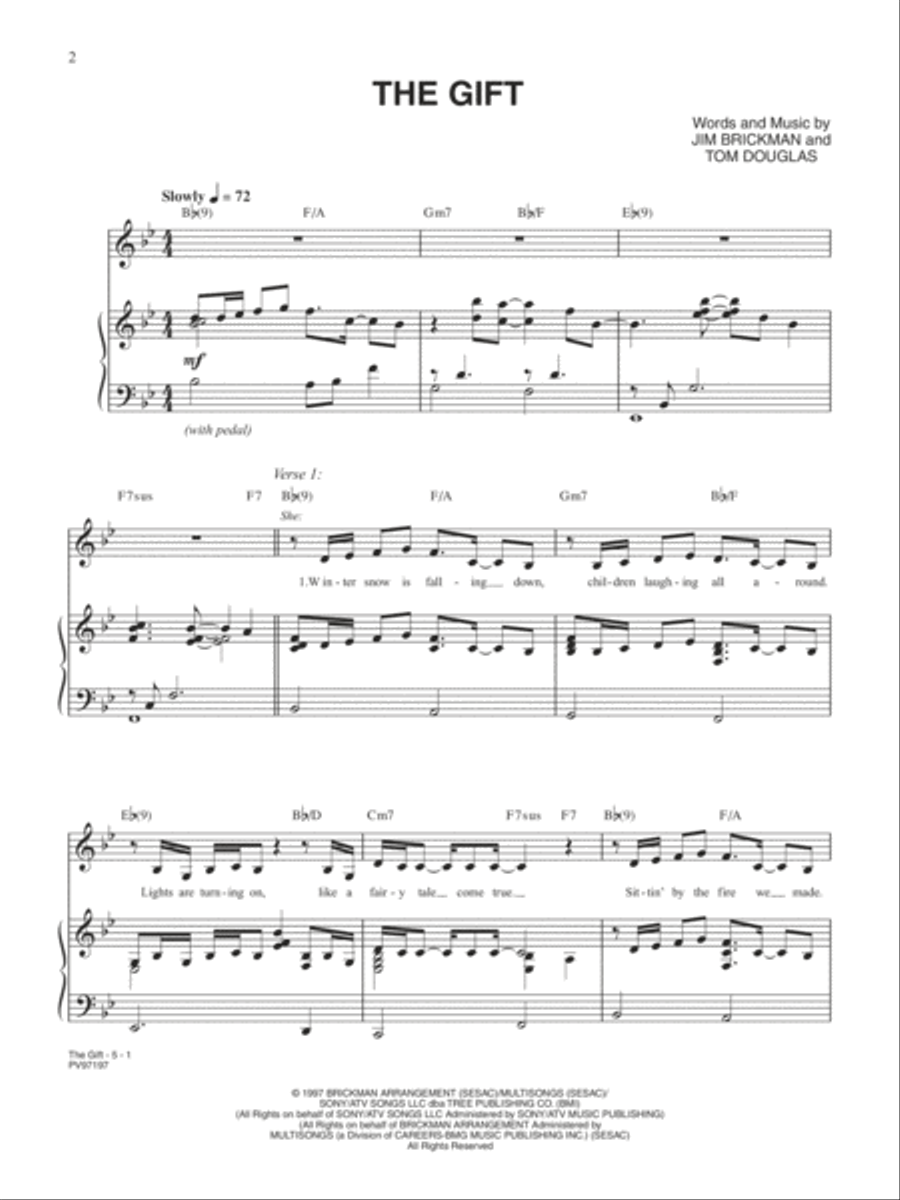 The Gift Piano, Vocal, Guitar scores gallery preview page 1