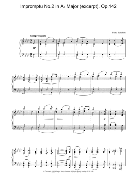 Impromptu No.2 in Ab Major (excerpt), Op.142