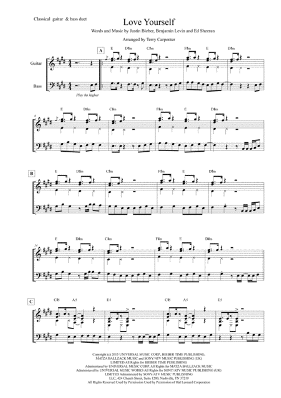 Love Yourself Love Yourself String Duet scores gallery preview page 1