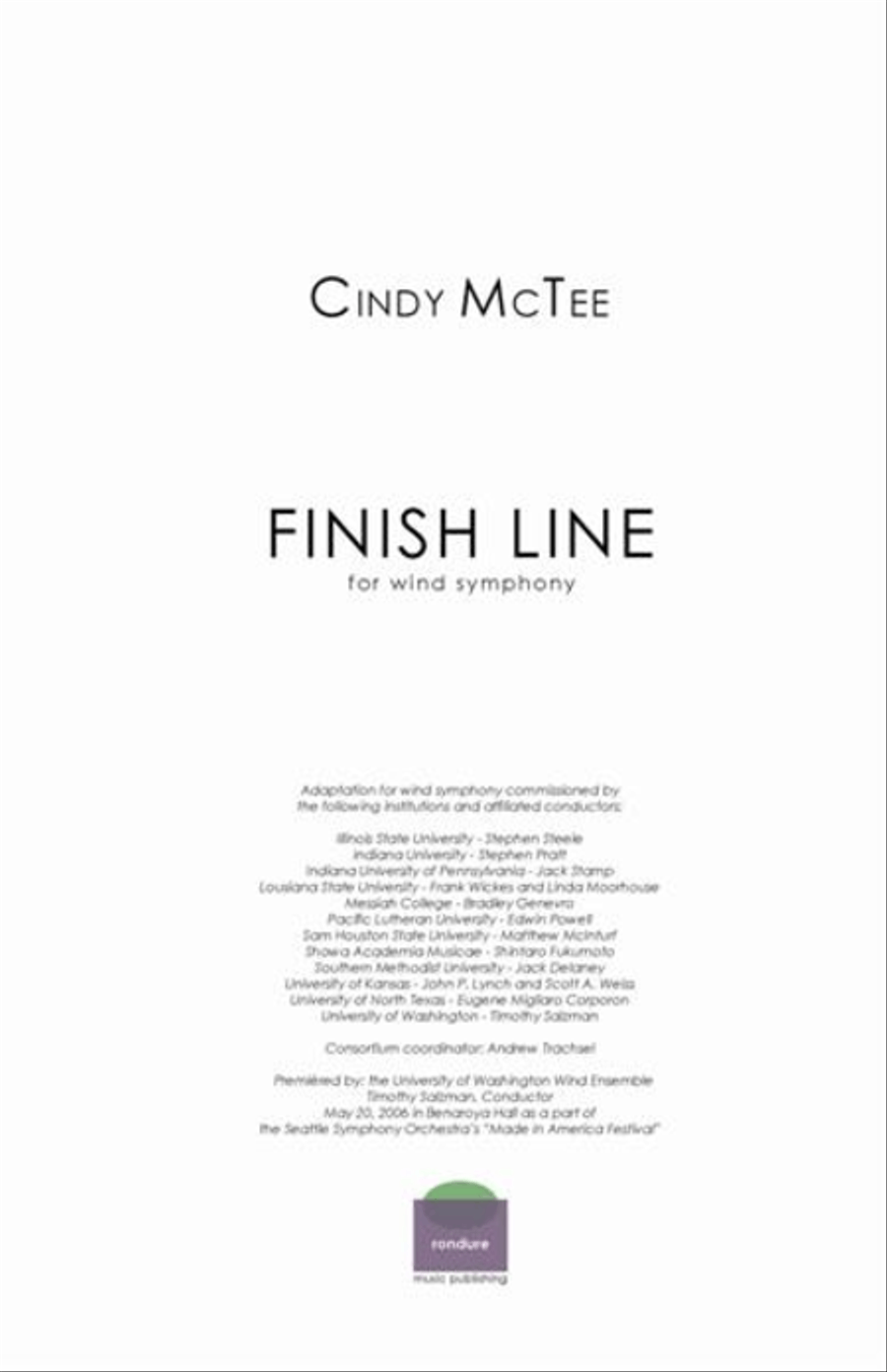 Finish Line - score (band) Concert Band scores gallery preview page 1