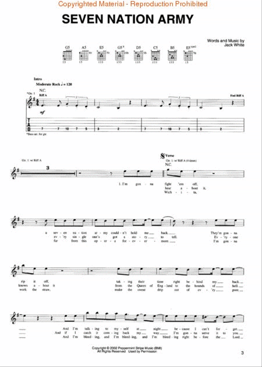 The White Stripes – Elephant Electric Guitar scores gallery preview page 3