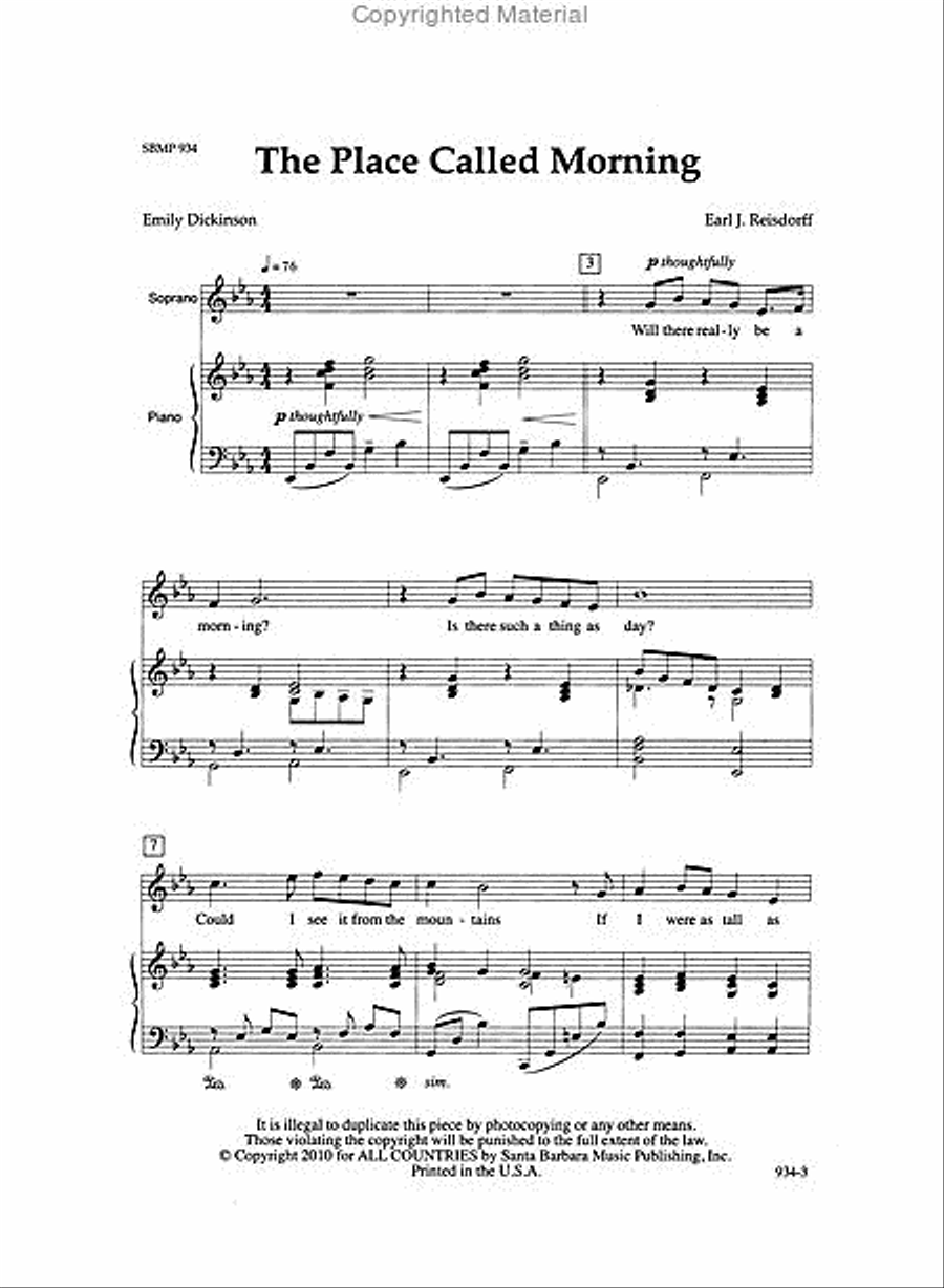 The Place Called Morning - SATB Octavo 4-Part scores gallery preview page 2