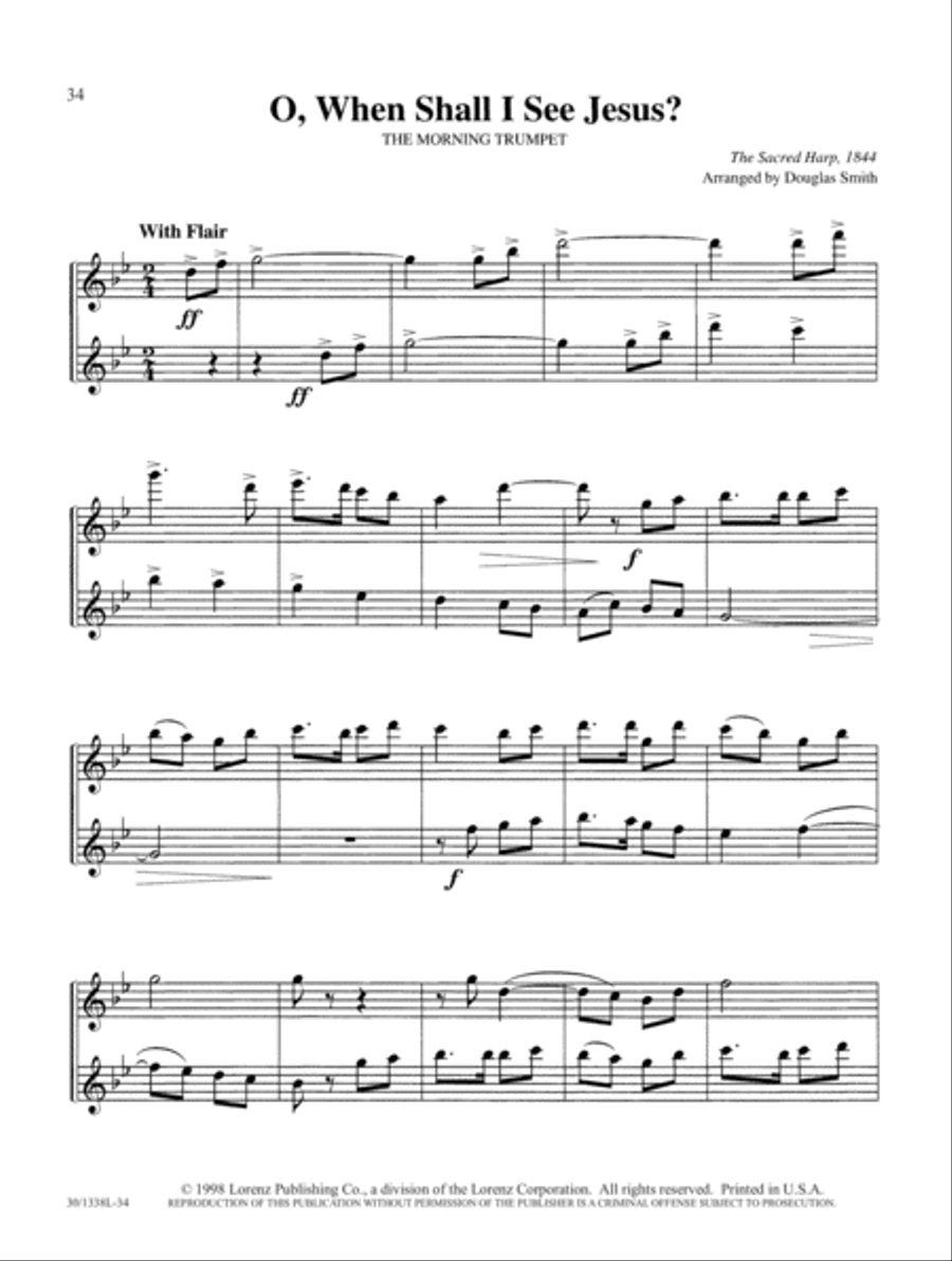 Hymns & Spirituals - Flute Flute Duet scores gallery preview page 9