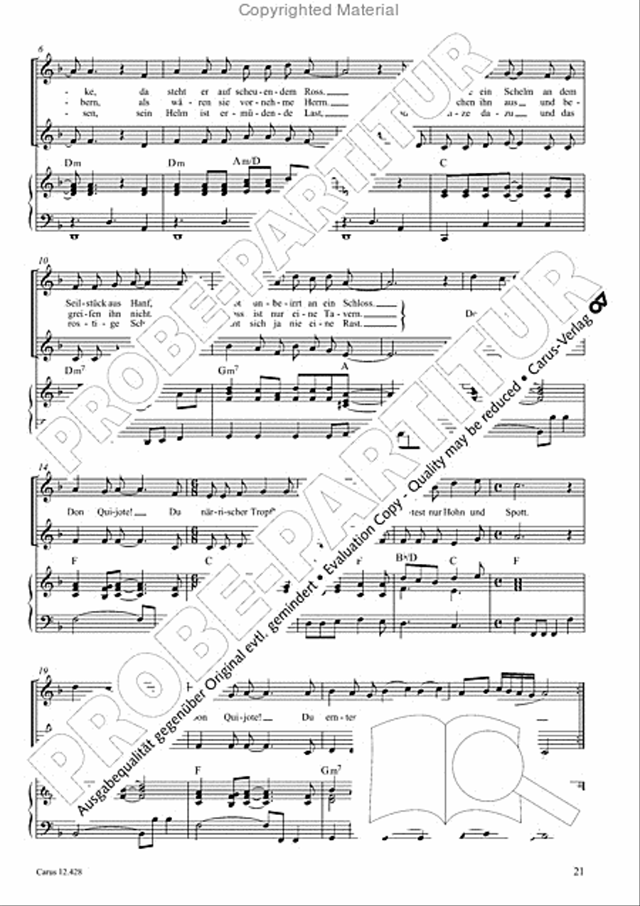 Die seltsamen Abenteuer von Don Quijote und Sancho Pansa Unison Choir scores gallery preview page 23
