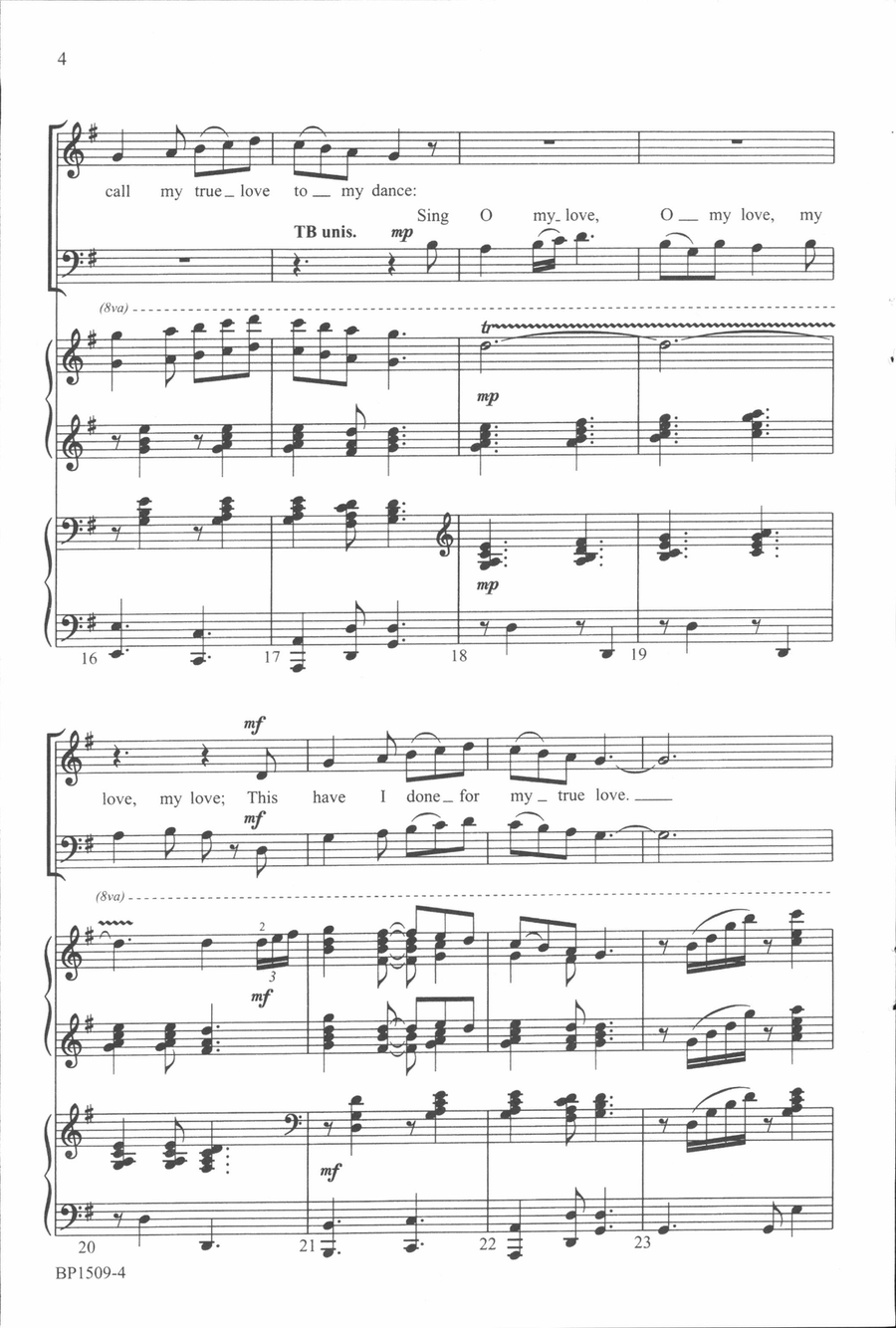 Tomorrow Shall Be My Dancing Day - SATB 4-Part scores gallery preview page 4