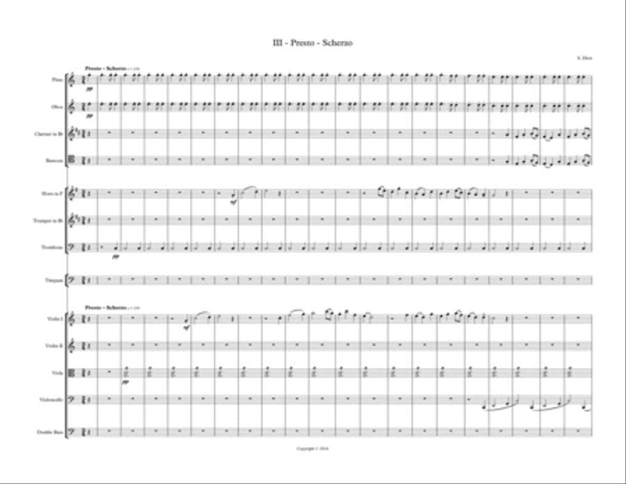 Symphony (No.1) in C - III - Presto-Scherzo Small Ensemble scores gallery preview page 1