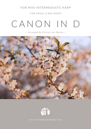 Book cover for Canon in D - Mid-Intermediate for Small Harps and Big Harps