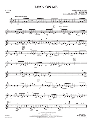 Book cover for Lean on Me (arr. Robert Longfield) - Pt.1 - Violin