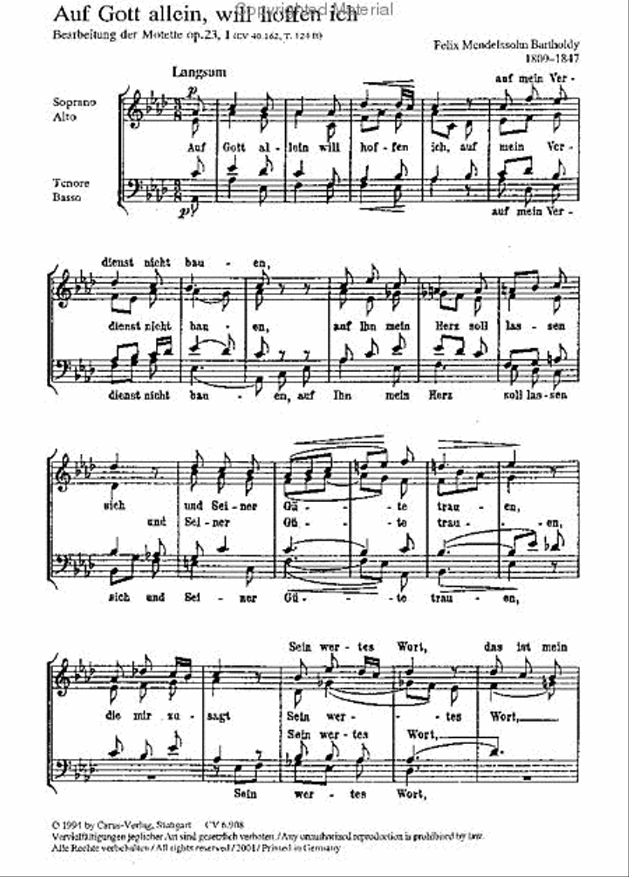 Auf Gott allein will hoffen ich 4-Part scores gallery preview page 2