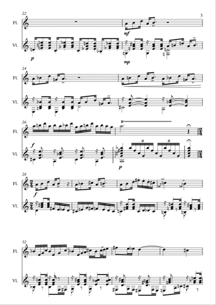 Choro nº1 for Flute and guitar Flute scores gallery preview page 3