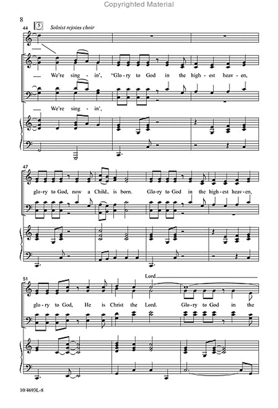Glory to God in the Highest Heaven 4-Part scores gallery preview page 8