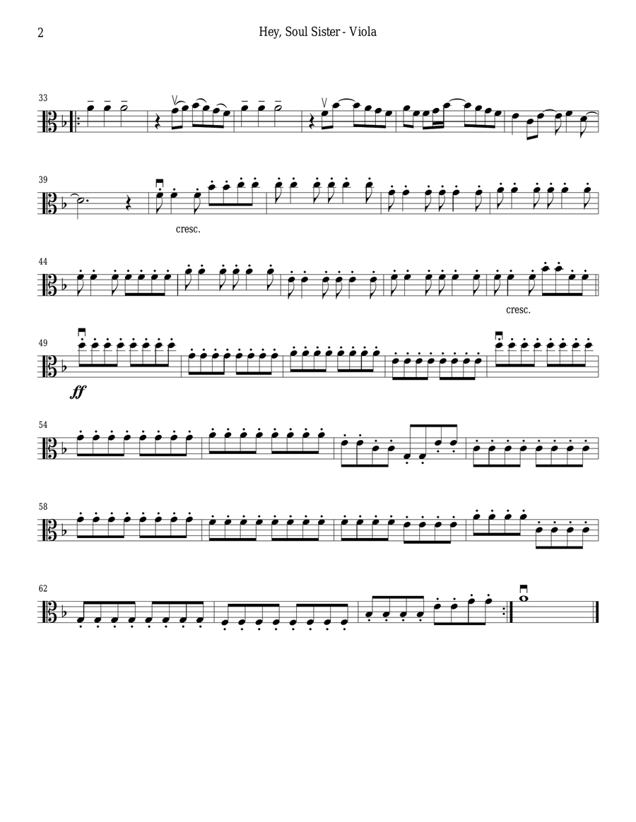 Hey, Soul Sister String Quartet scores gallery preview page 6