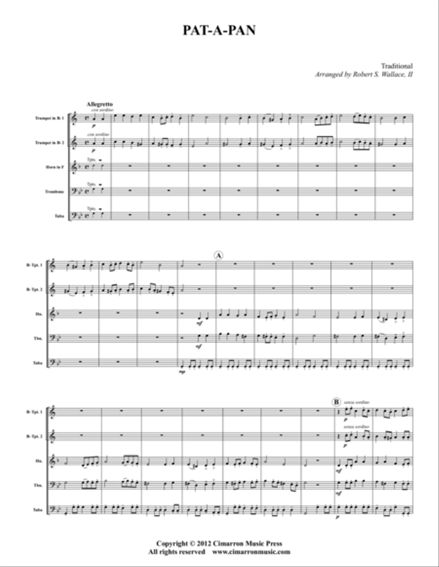 Pat-A-Pan Brass Quintet scores gallery preview page 1