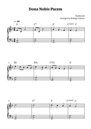 Dona Nobis Pacem - for piano - beginner level 2 (featuring chords)