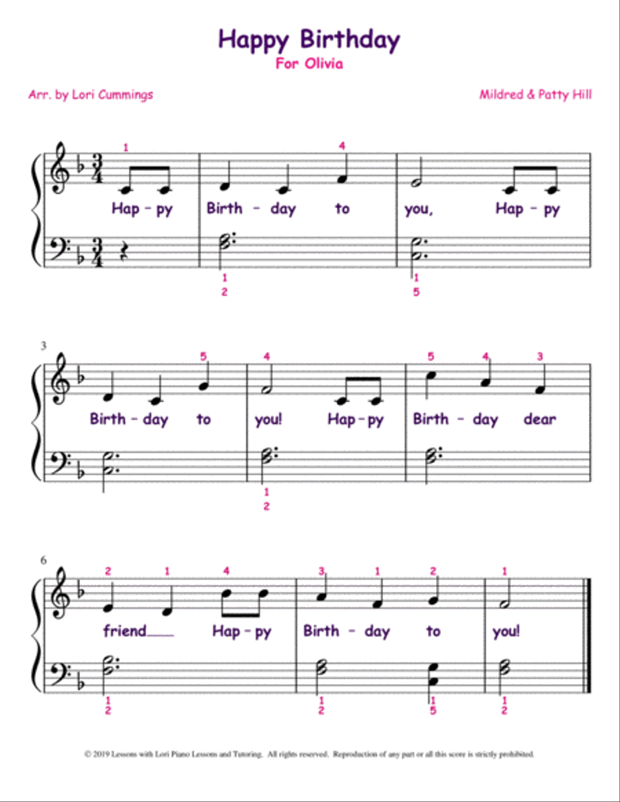 Happy Birthday Piano Method Digital Sheet Music Sheet Music Plus