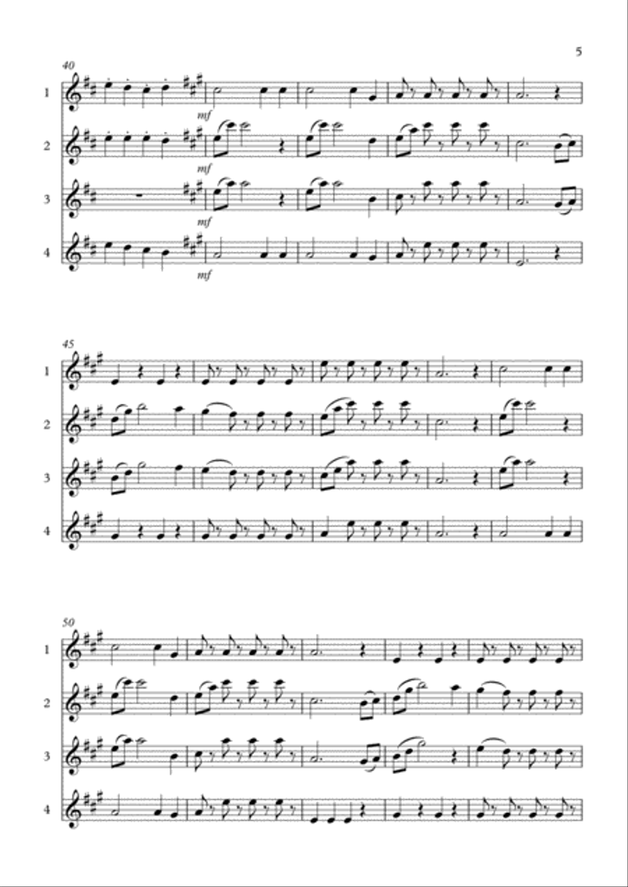 RADETSKY MARCH for 4 flutes - JOHANN STRAUSS Flute Quartet scores gallery preview page 5