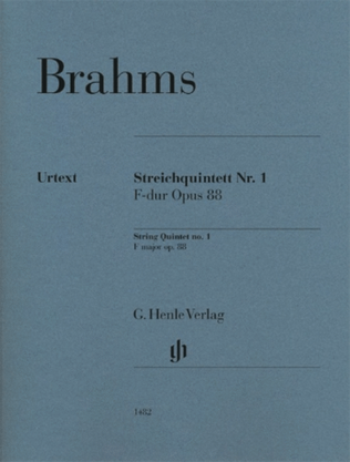 Book cover for String Quintet No. 1 Op. 88