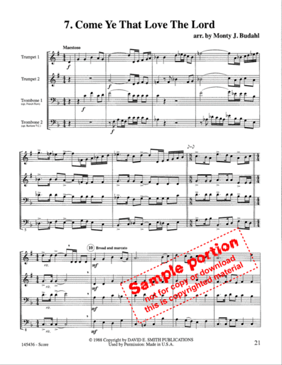 Sacred Brass Quartet Collection Vol #2 Brass Quartet scores gallery preview page 8
