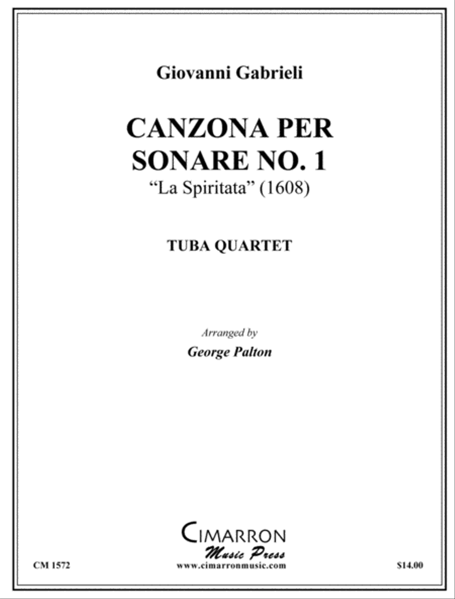 Canzon per Sonare No. 1 (La Spiritata) EETT scores gallery preview page 1