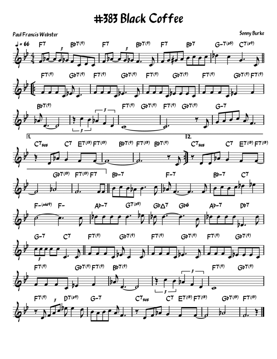 Black Coffee Piano scores gallery preview page 1
