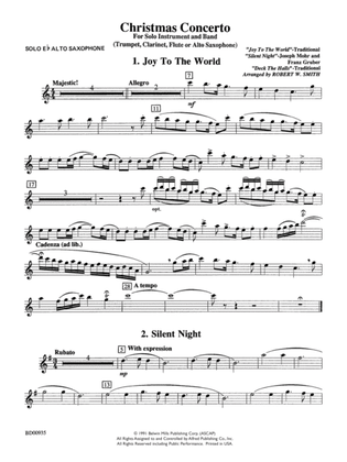 Christmas Concerto (Solo Trumpet, Clarinet, Flute, or Alto Saxophone and Band): Solo Alto Saxophone