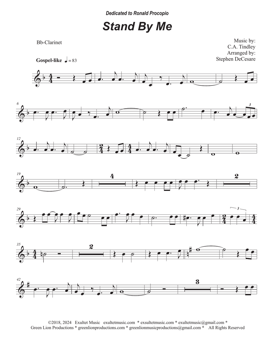 Stand By Me (Bb-Clarinet solo and Piano) B-Flat Clarinet scores gallery preview page 4