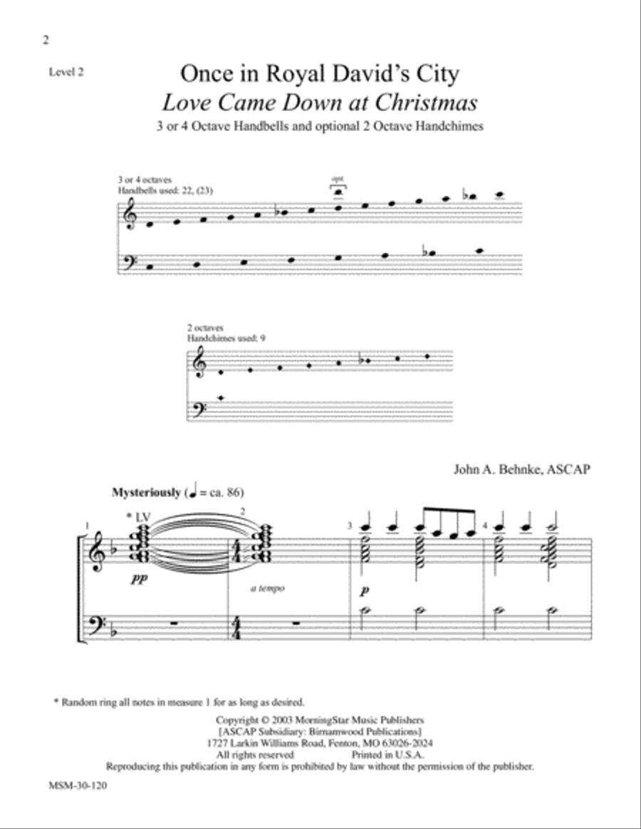 Once in Royal David's City Once in Royal David's City Handbell Choir scores gallery preview page 2